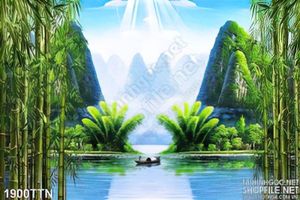 Tranh phong cảnh hữu tình và câu tre