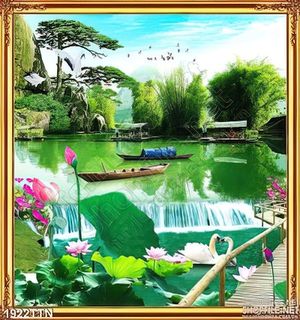 Tranh sơn thủy nghệ thuật in 3d