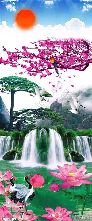 Tranh decor phong thủy mùa xuân in uv