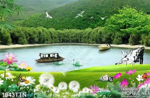 Tranh wall phong cảnh nghệ thuật in 3D
