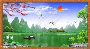 Tranh psd sơn thủy hữu tình nghệ thuật