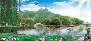 Tranh psd sơn thủy hữu tình nghệ thuật