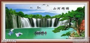 Tranh phong thủy thác nước decor nghệ thuật