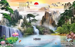 Tranh psd thư pháp phong thủy nghệ thuật