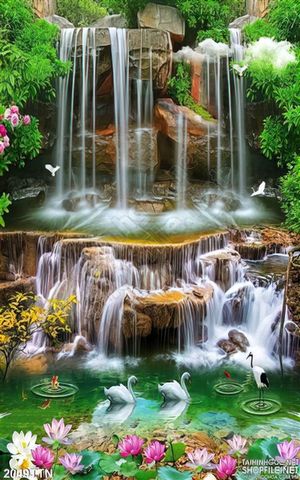 Tranh decor thác nghệ thuật