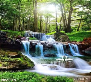 Tranh in 3D thác nước phong thủy nghệ thuật mới nhất