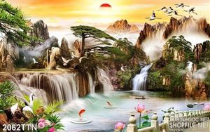 Tranh phong thủy sơn thủy in 3D