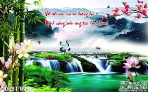 Tranh thư pháp phong cảnh mùa xuân