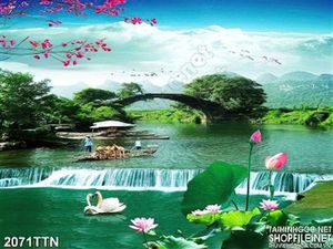Tranh decor phong cảnh hữu tình nghệ thuật psd