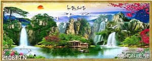 Tranh wall sơn thủy hữu tình mới nhất