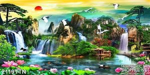 Tranh in 3D phong cảnh sơn thủy đẹp