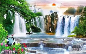 Tranh decor phong cảnh sơn thủy psd