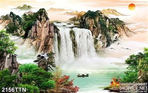 Tranh decor phong thủy thác nước nghệ thuật