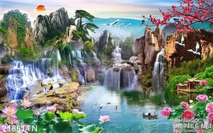 Tranh phong thủy muùa xuân decor nghệ thuật