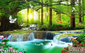 Tranh psd phong cảnh nghệ thuật in 3d