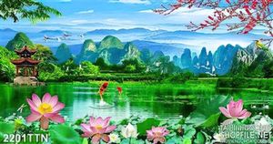 Tranh psd phong thủy mùa xuân