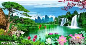 Tranh phong cảnh nghệ thuật mùa xuân đẹp nhất in uv
