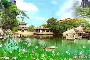 Tranh decor sơn thủy hữu tình mới nhất