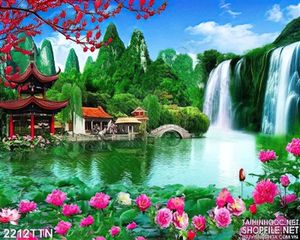 Tranh wall phong cảnh mùa xuân decor