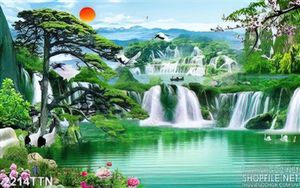 Tranh decor sơn thủy nghệ thuật psd