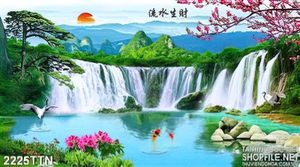 Tranh in uv thác nước nghệ thuật mùa xuân