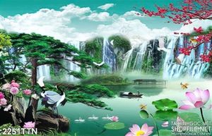 Tranh decor phong cảnh mùa xuân nghệ thuật