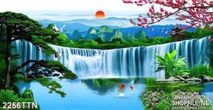 Tranh decor thác nước phong thủy