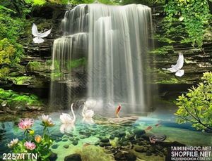 Tranh in 3d thác nước nghệ thuật đẹp