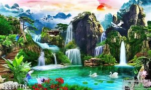 Tranh decor sơn thủy psd