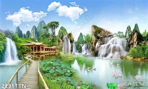 Tranh psd phong thủy thác đẹp