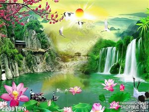 Tranh in uv phong thủy nghệ thuật mùa xuân