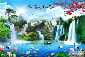 Tranh sơn thủy hữu tình psd