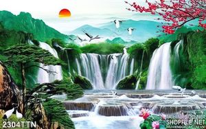 Tranh in uv phong thủy mùa xuân
