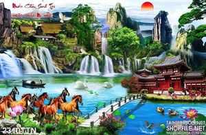 Tranh in uv sơn thủy nghệ thuật