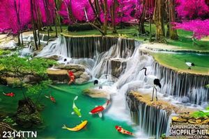 Tranh in 3D phong cảnh nghệ thuật mùa xuân
