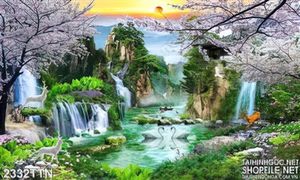 Tranh decor phong thủy nghệ thuật mùa xuân