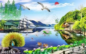 Tranh thuận buồm xuôi gió nghệ thuật in 3d