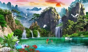 Tranh decor phong thủy nghệ thuật psd