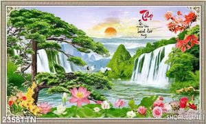 Tranh decor thư pháp phong thủy mùa xuân