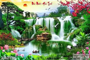 Tranh wall sơn thủy hữu tình