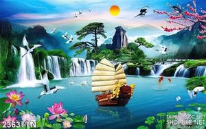 Tranh decor thuận buồm xuôi gió mùa xuân