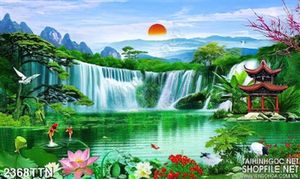 Tranh in 3D phong cảnh thác nghệ thuật