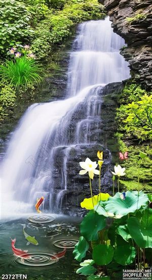 Tranh in 3d thác nước nghệ thuật