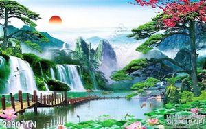 Tranh psd phong cảnh mùa xuân in uv
