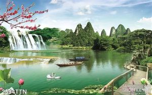 Tranh in uv sơn thủy hữu tình nghệ thuật