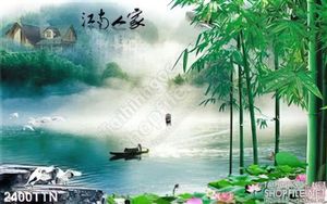 Tranh in 3d thư pháp cây tre nghệ thuật