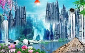 Tranh decor phong thủy màu xuân psd