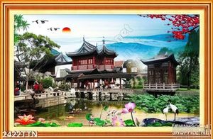 Tranh wall phong cảnh mùa xuân hữu tình psd