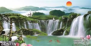 Tranh wall decor phong cảnh thác nước nghệ thuật