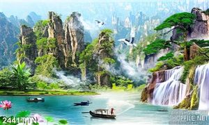 Tranh in uv thác nước nghệ thuật chất lượng cao